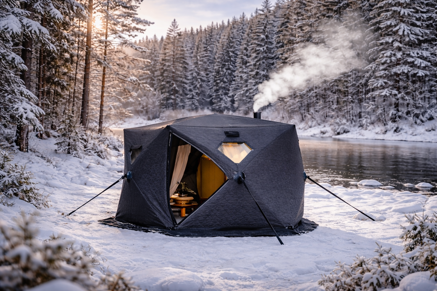 suana tent in winter